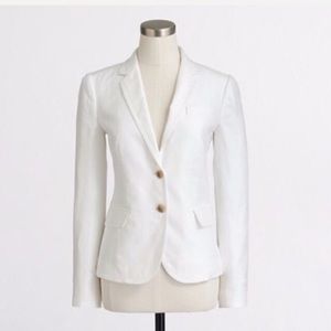 J.Crew white linen schoolboy blazer NWT (Size 4)